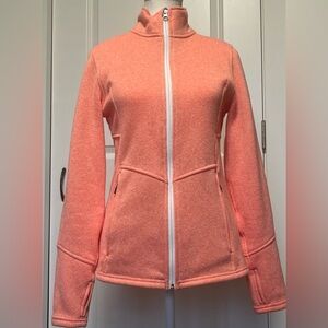 Spyder Soar Fleece Jacket Sz M front zip color coral long sleeves zip pockets